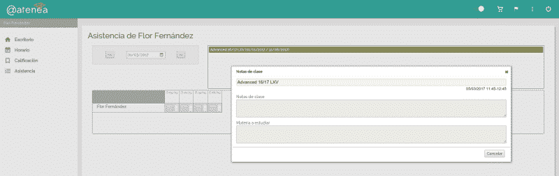 extranet para alumnos - Atenea, software de gestión online academias